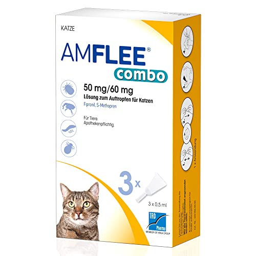 AMFLEE Combo Flohmittel für Katzen, 50 mg/60...