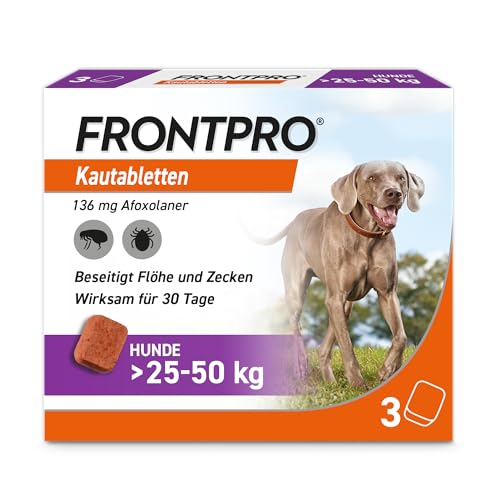 FRONTPRO Hund XL - Kautablette gegen Zecken &...